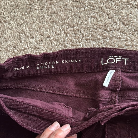 Ann Taylor Deep Burgundy Skinny Jeans - Picture 2 of 4